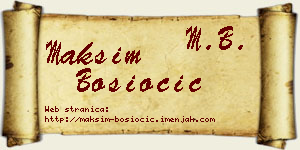 Maksim Bosiočić vizit kartica